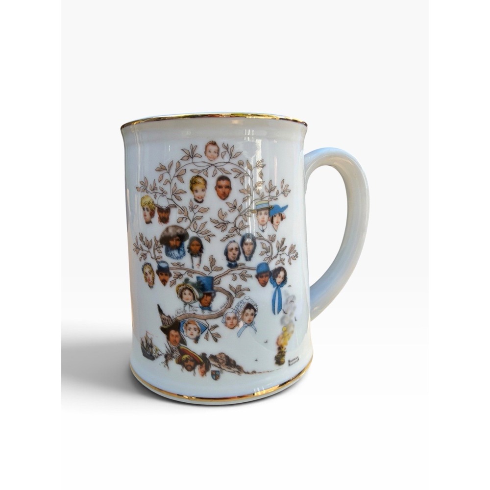 Saturday Evening Post Norman Rockwell Family Tree Music Box Mug 1981 Limited 1st